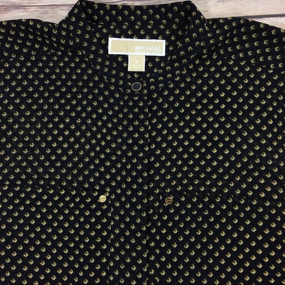 MICHAEL Michael Kors sheer patterned button down - Picture 2 of 5
